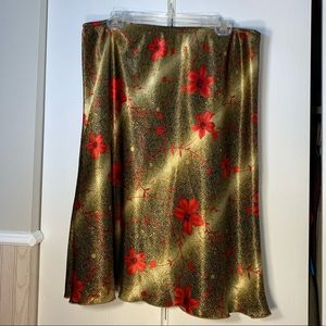 Gold and black floral skirt